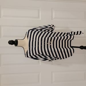 Michael Kors blue and white striped top